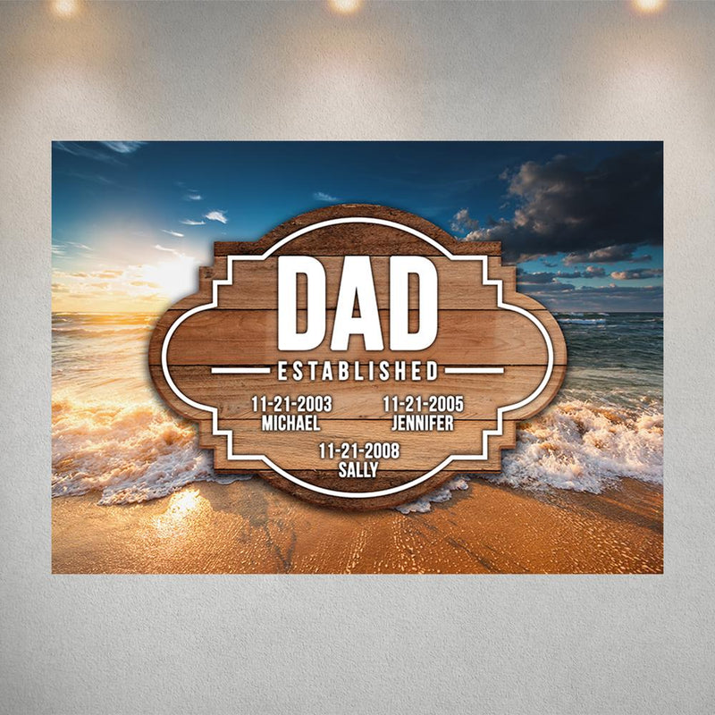 Ocean Sunset Dad EST Poster