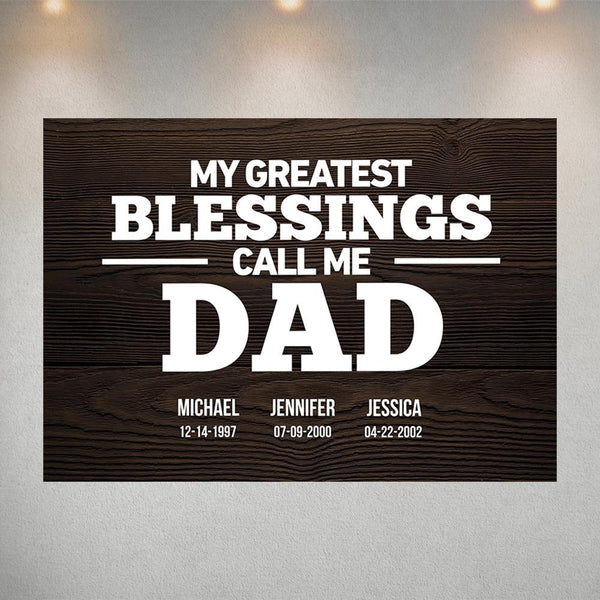 Dad Greatest Blessings Poster