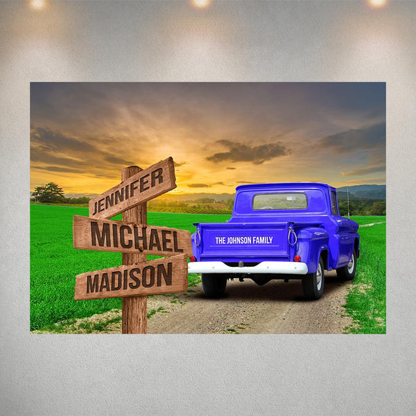 Old Truck Multi-Names Poster