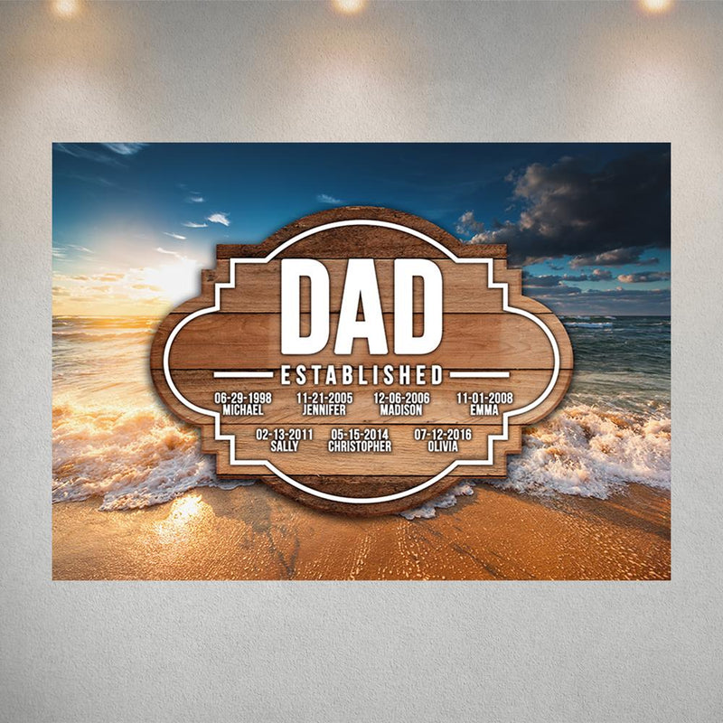 Ocean Sunset Dad EST Poster