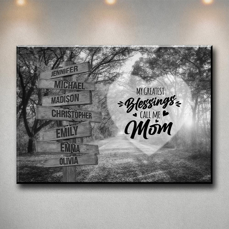 Autumn Road 2 - Call Me Mom Multi-Names Premium Canvas