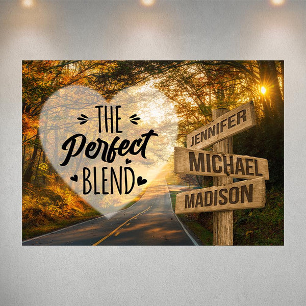 Autumn Road Heart Color Saying 4 Multi-Names Poster