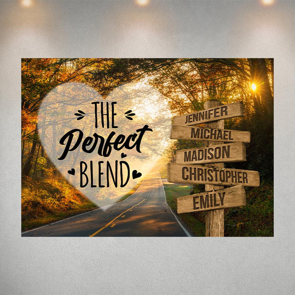 Autumn Road Heart Color Saying 4 Multi-Names Poster