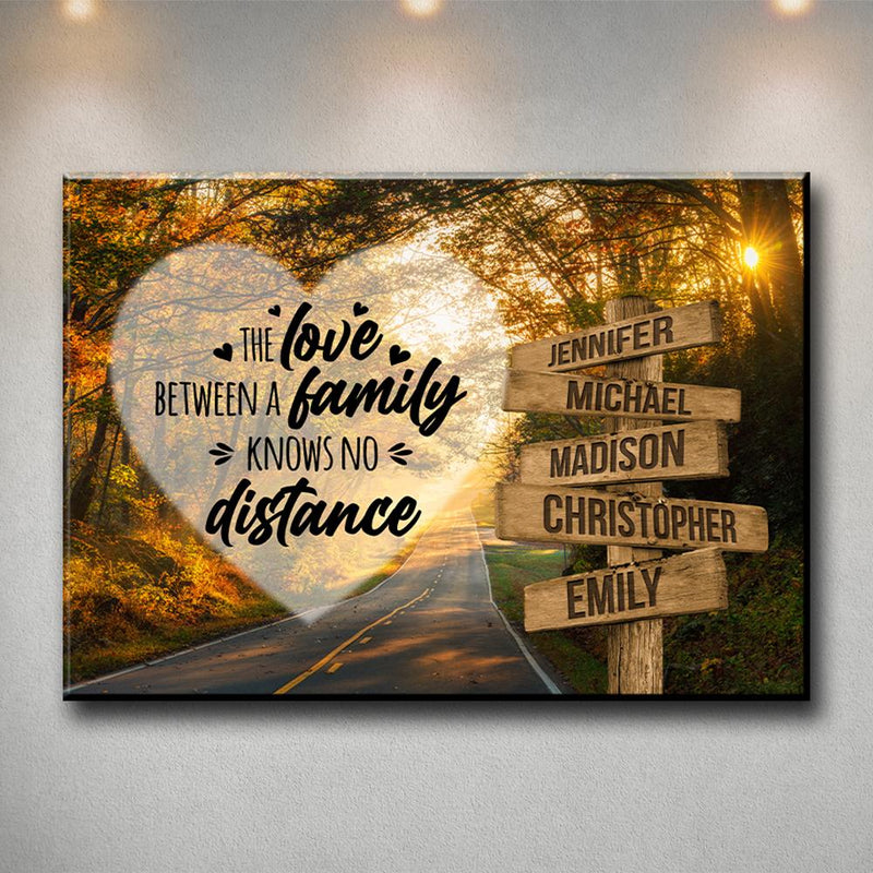 Autumn Road Heart Color Saying 5 Multi-Names Premium Canvas