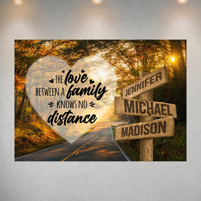 Autumn Road Heart Color Saying 5 Multi-Names Poster