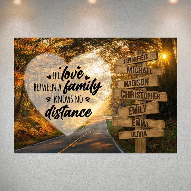 Autumn Road Heart Color Saying 5 Multi-Names Poster