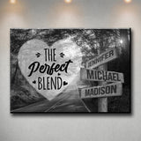 Autumn Road Heart Saying 4 Multi-Names Premium Canvas