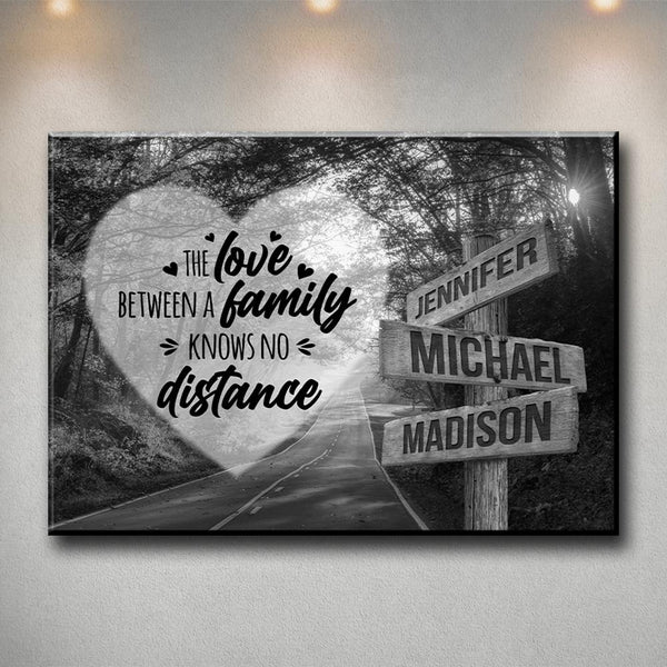 Autumn Road Heart Saying 5 Multi-Names Premium Canvas