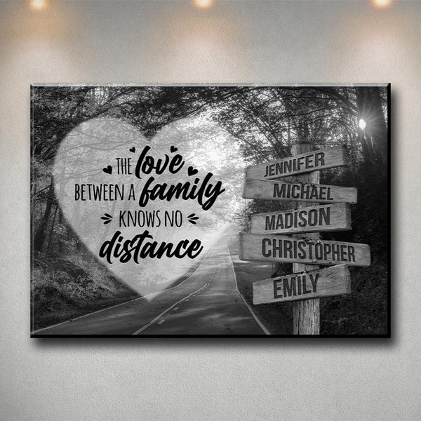 Autumn Road Heart Saying 5 Multi-Names Premium Canvas