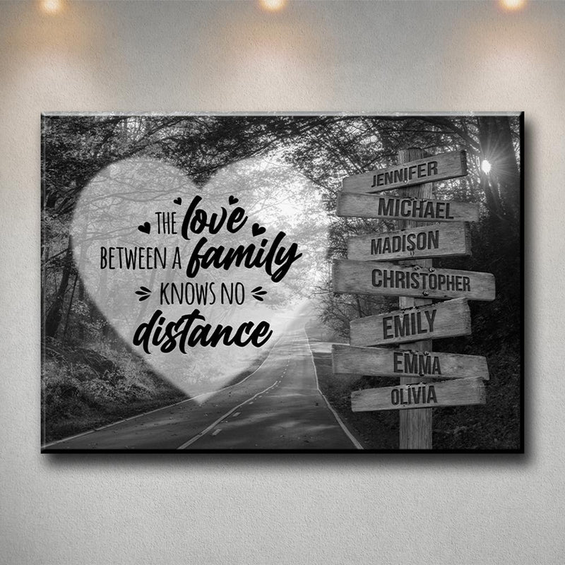 Autumn Road Heart Saying 5 Multi-Names Premium Canvas