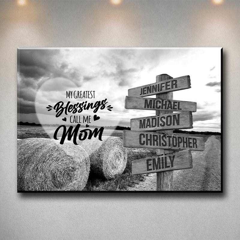 Country Road - Call Me Mom Multi-Names Premium Canvas