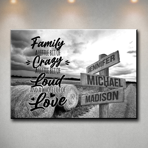 Country Road Saying 2 Multi-Names Premium Canvas