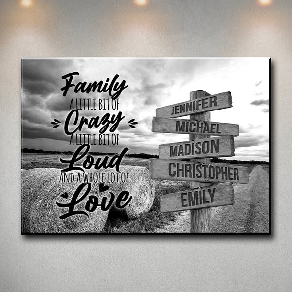 Country Road Saying 2 Multi-Names Premium Canvas