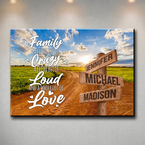 Dirt Road Color Saying 2 Multi-Names Premium Canvas