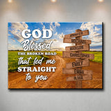 Dirt Road Color - God Blessed Multi-Names Premium Canvas