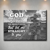 Dirt Road - God Blessed Multi-Names Premium Canvas