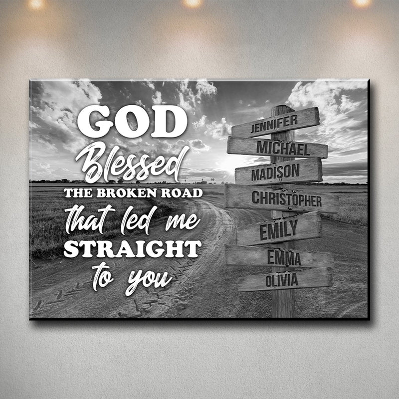 Dirt Road - God Blessed Multi-Names Premium Canvas