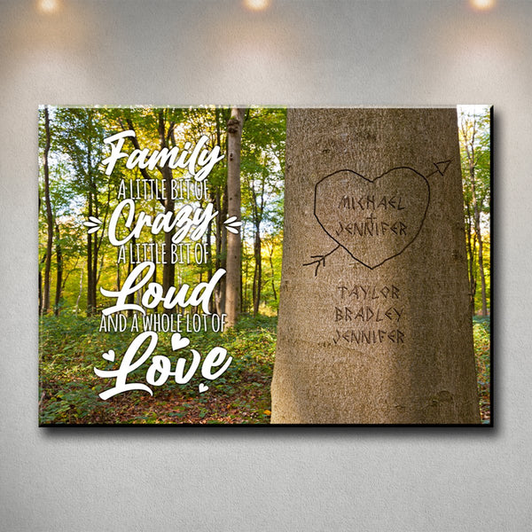 Family Tree Saying 2 Multi-Names Premium Canvas