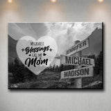 Mountain Range - Call Me Mom Multi-Names Premium Canvas