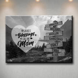 Mountain Range - Call Me Mom Multi-Names Premium Canvas