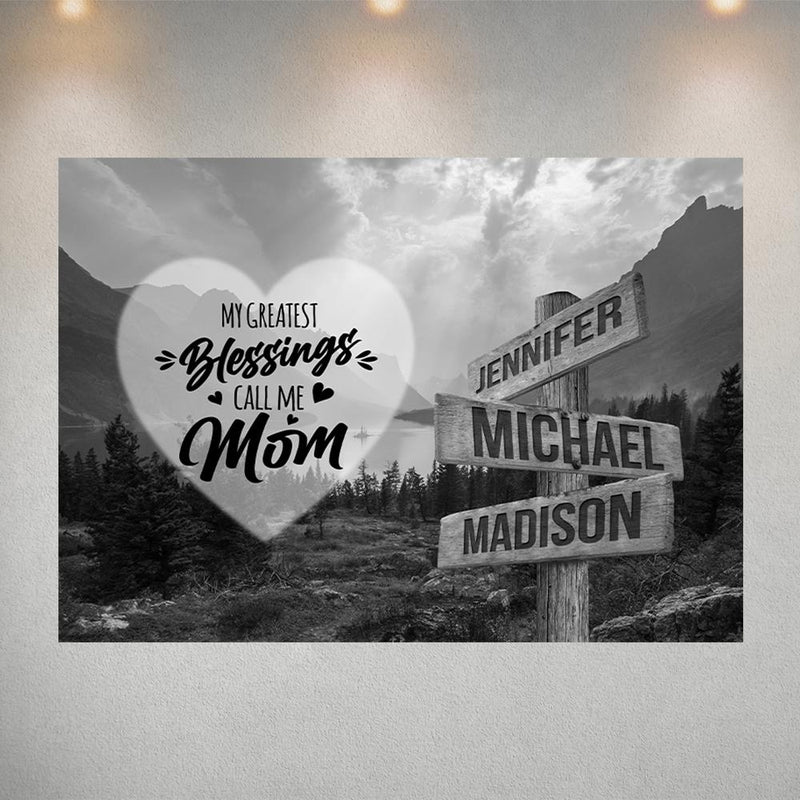 Mountain Range - Call Me Mom Multi-Names Poster