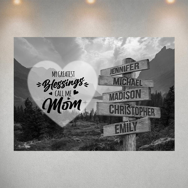 Mountain Range - Call Me Mom Multi-Names Poster