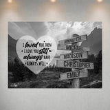 Mountain Range Heart Saying 1 Multi-Names Poster