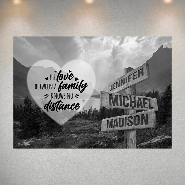 Mountain Range Heart Saying 5 Multi-Names Poster