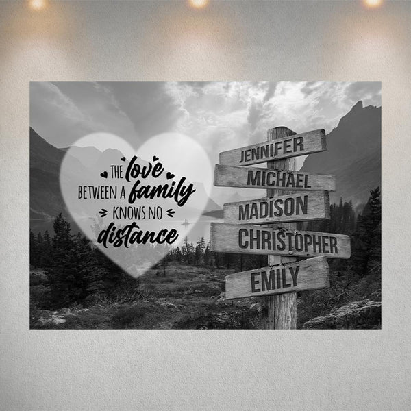 Mountain Range Heart Saying 5 Multi-Names Poster