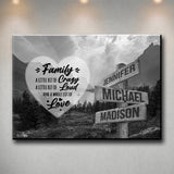 Mountain Range Heart Saying 2 Multi-Names Premium Canvas