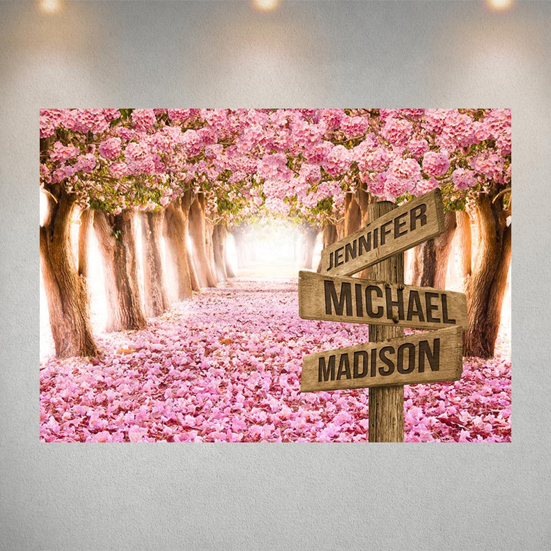 Pink Petal Road Multi-Names Poster