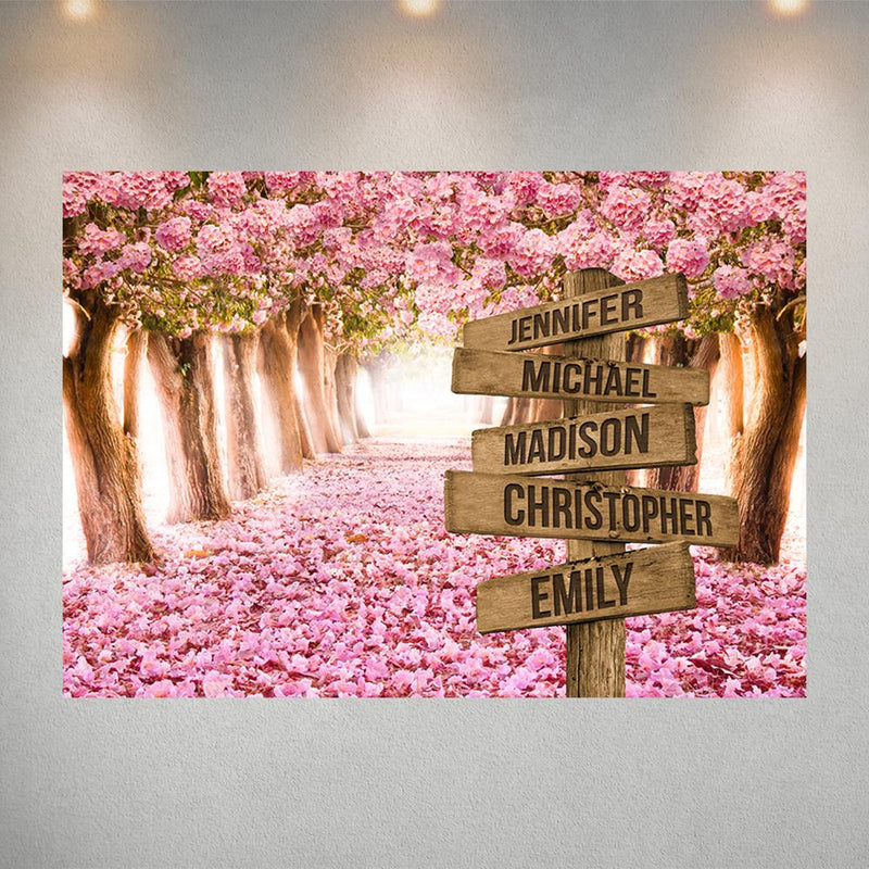 Pink Petal Road Multi-Names Poster