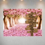 Pink Petal Road Multi-Names Poster