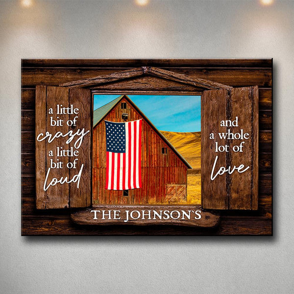 American Barn Color Wood Shutters Premium Canvas Saying 2
