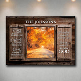 Autumn Road Color Wood Shutters Premium Canvas Saying 8