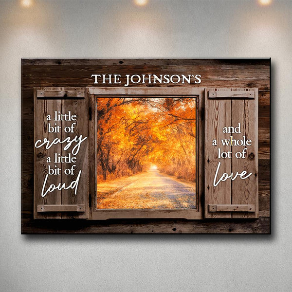 Autumn Road Color Wood Shutters Premium Canvas Saying 2