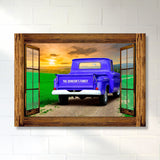 Old Truck Farm Window Premium Canvas