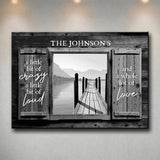 Lake Dock Wood Shutters Premium Canvas Saying 2