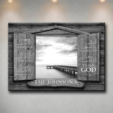 Ocean Dock Wood Shutters Premium Canvas Saying 8