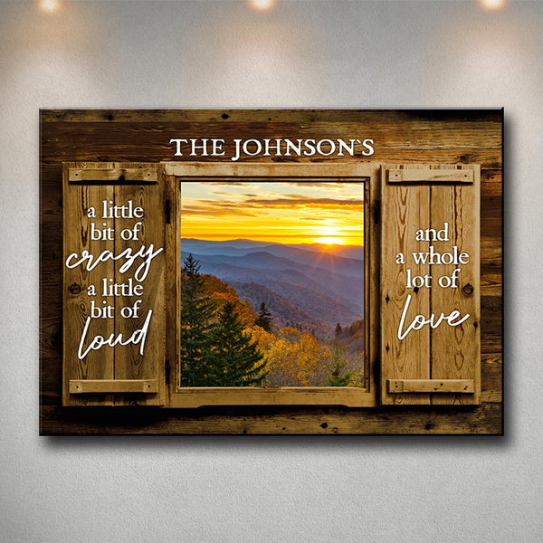 Smoky Mountain Color Wood Shutters Premium Canvas Saying 2