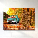 Old Truck Barn 3 Multi-Names Premium Canvas