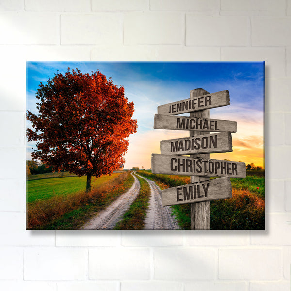 Autumn Country Road Multi-Names Premium Canvas
