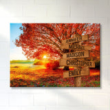 Autumn Big Oak Multi-Names Premium Canvas