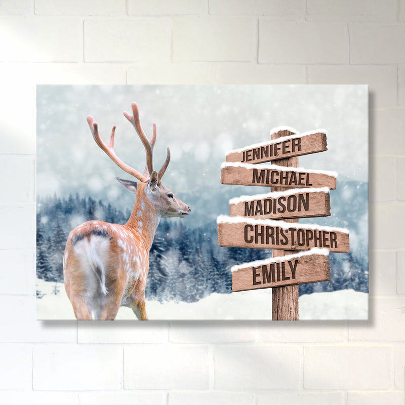 Deer Multi-Names Premium Canvas