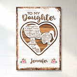 To My Daughter Heart Premium Canvas