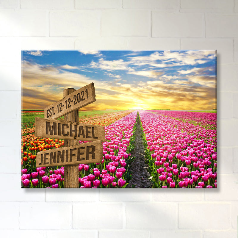 Tulip Field Names Premium Canvas