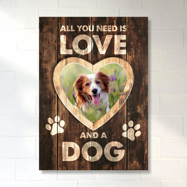 Love and a Dog Premium Canvas