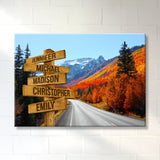 Autumn Mountain Multi-Names Premium Canvas