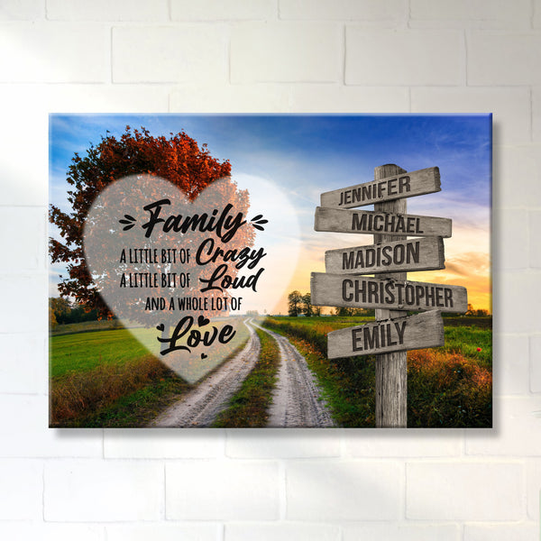 Autumn Country Road Saying 2 Multi-Names Premium Canvas