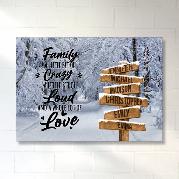 Winter Road 2 Saying 2 Multi-Names Premium Canvas